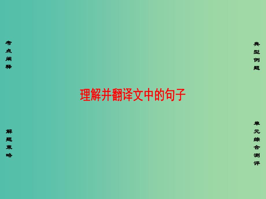 高中语文第四单元单元考点链接理解并翻译文中的句子课件苏教版_第1页