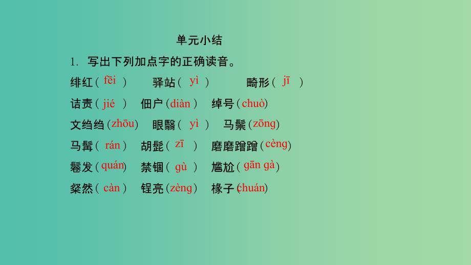 八年级语文下册 第一单元 周周清（1）课件 （新版）新人教版_第2页