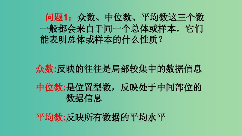 高中数学 2.2用样本的数字特征估计课件 新人教a版必修3_第3页