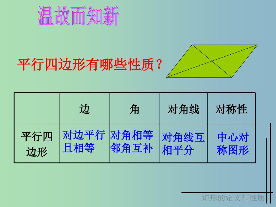 八年级数学下册 19.2.1《矩形》矩形的定义和性质课件 新人教版_第2页