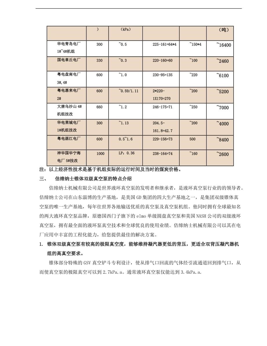 罗茨水环泵机组与双级锥体真空泵在技改中的比较2015资料_第5页