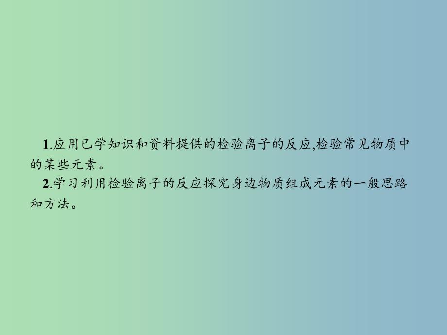 高中化学第三单元物质的检测3.1.3植物体中某些元素的检验课件新人教版_第2页