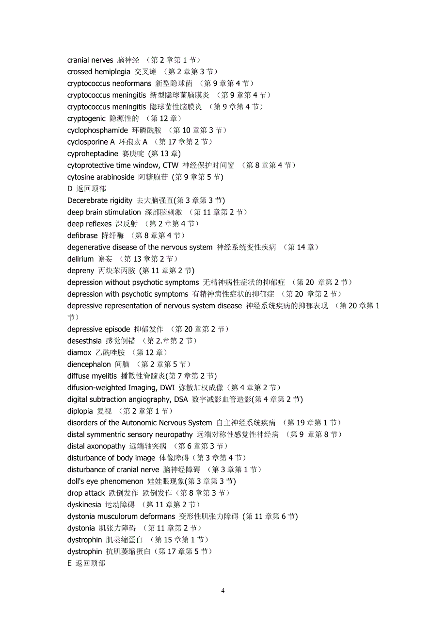 神经内科常用英语资料_第4页