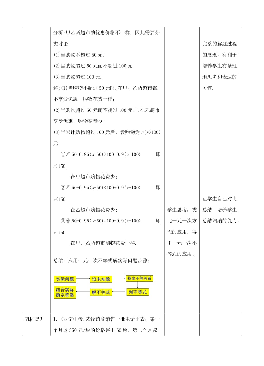 （教育精品）人教版数学七年级下册9.2.2课时教学设计_第3页