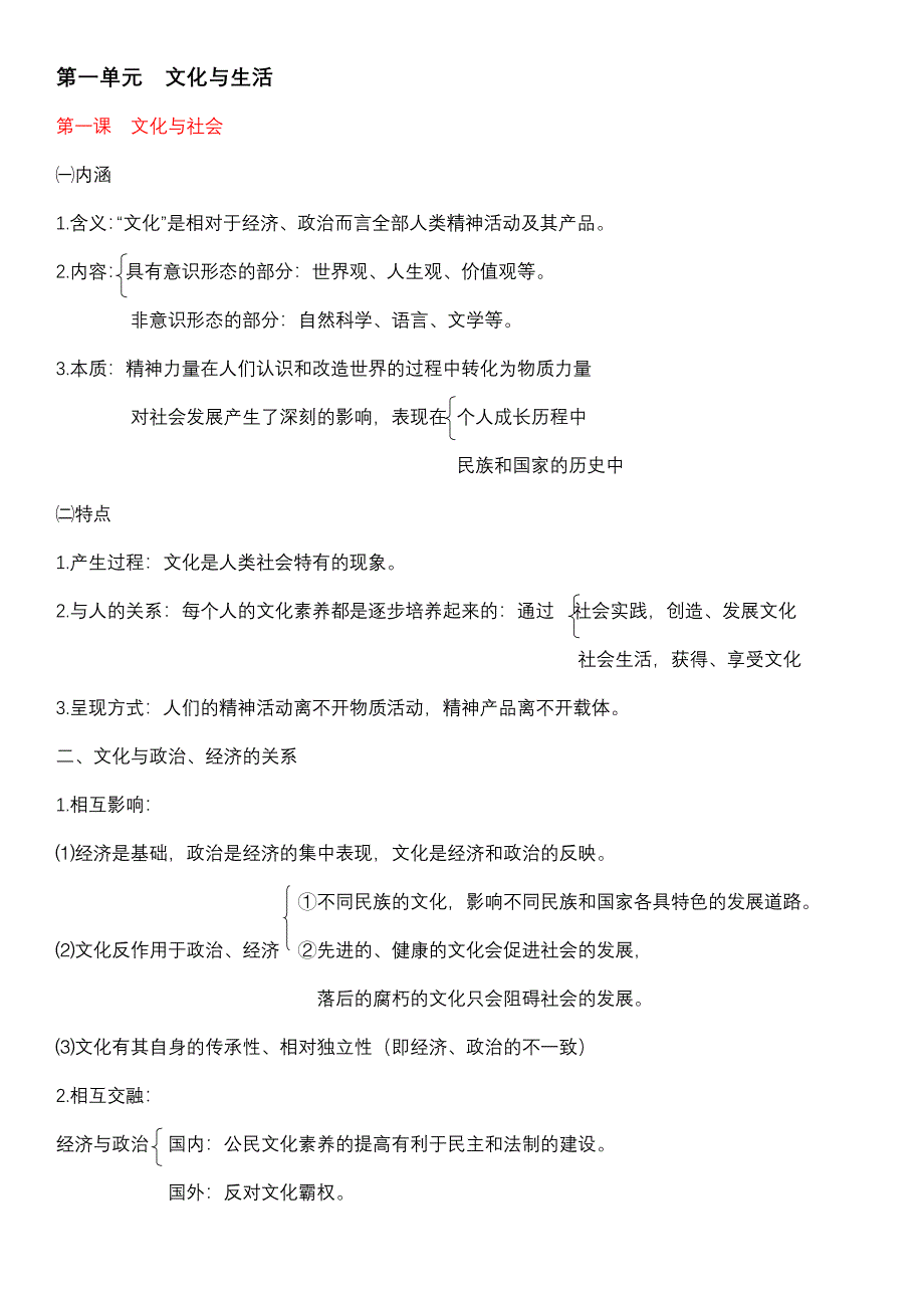 思想政治必修三 文化生活 笔记资料_第2页