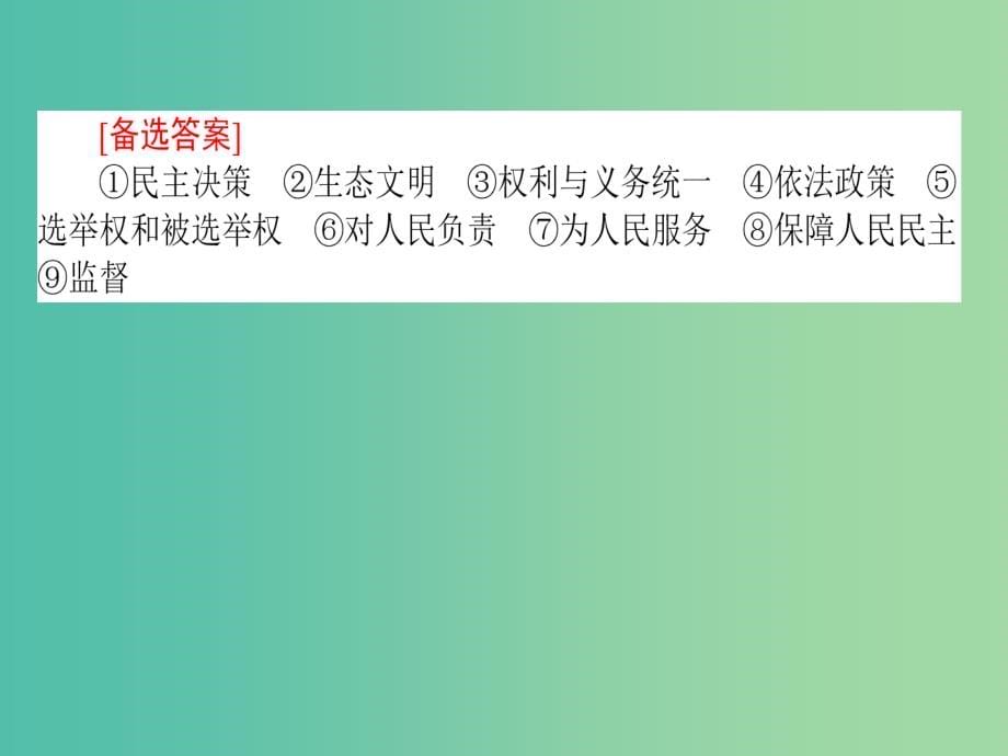 高考政治二轮复习 专题五 我国的公民与政府课件_第5页