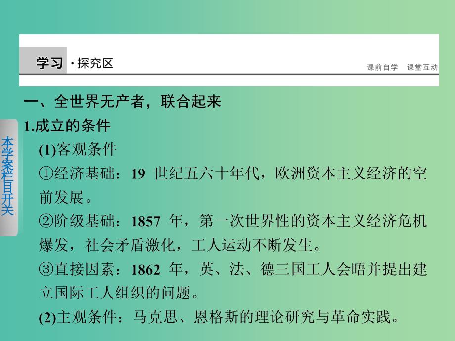 高中历史 专题八 2 国际工人运动的艰辛历程课件 人民版必修1_第2页