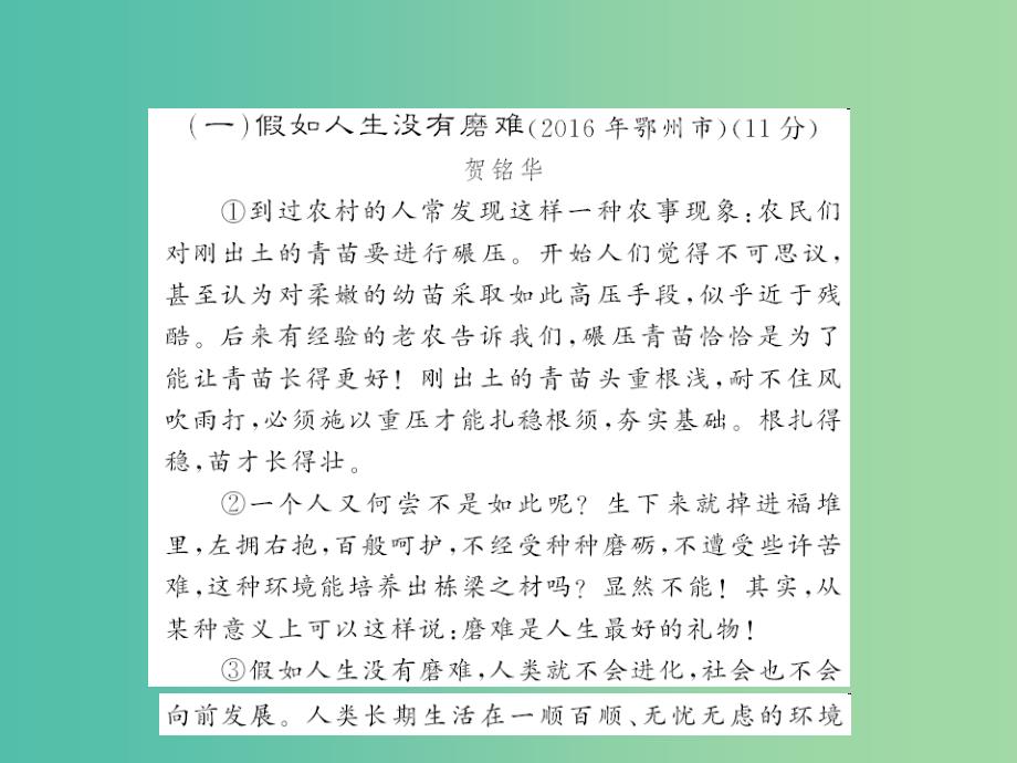 中考语文 第四部分 现代文阅读 考点精练课件1_第2页