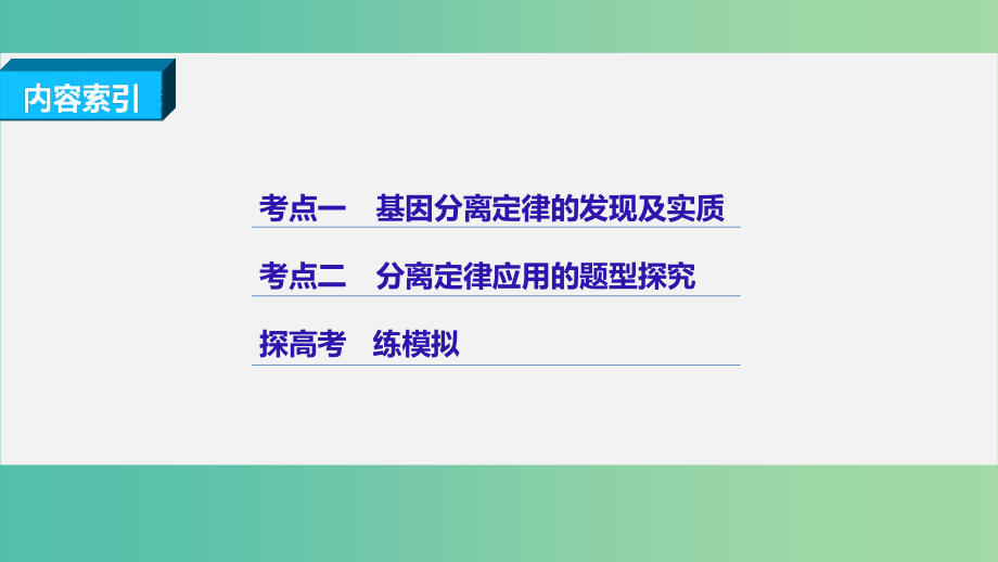 高考生物二轮复习专题十一分离定律课件_第2页