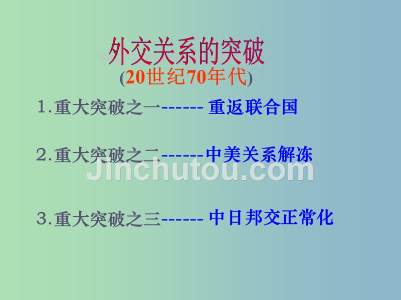 高中历史 专题五 外交关系的突破课件1 人民版必修1_第3页