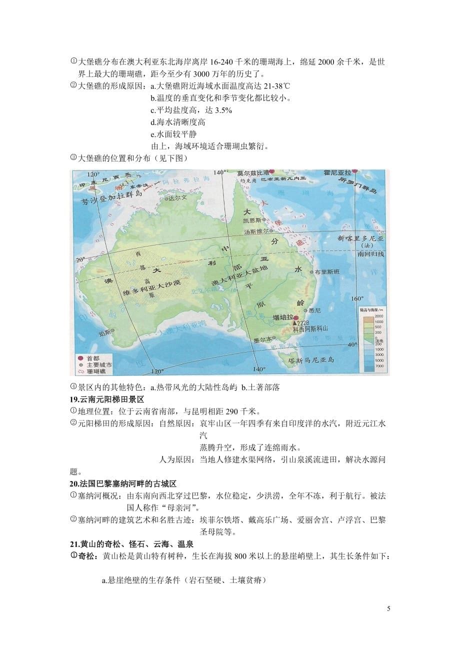 高中湘教版地理选修3旅游地理 -知识点总结_第5页