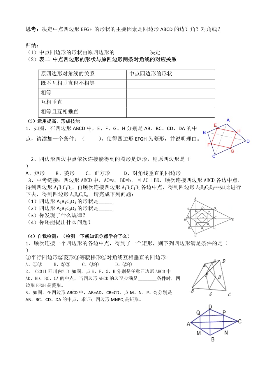 （教育精品）中点四边形导学案_第2页