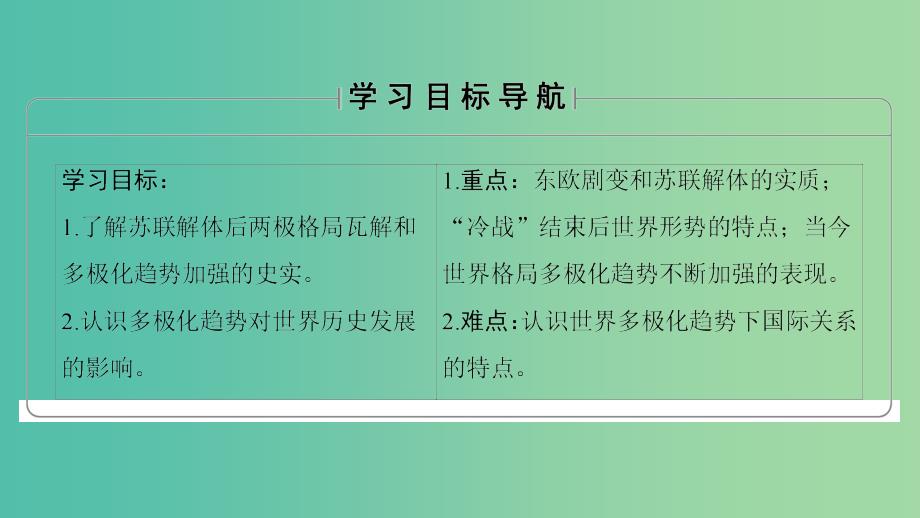 高中历史第8单元当今世界政治格局的多极化趋势第27课世纪之交的世界格局课件新人教版_第2页