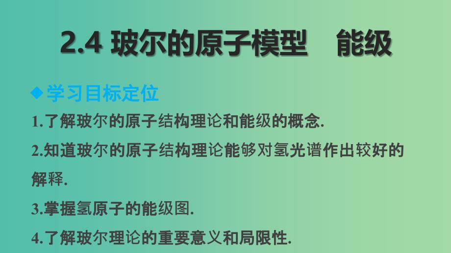 高中物理 2.4玻尔的原子模型能级课件1 教科版选修3-5_第2页