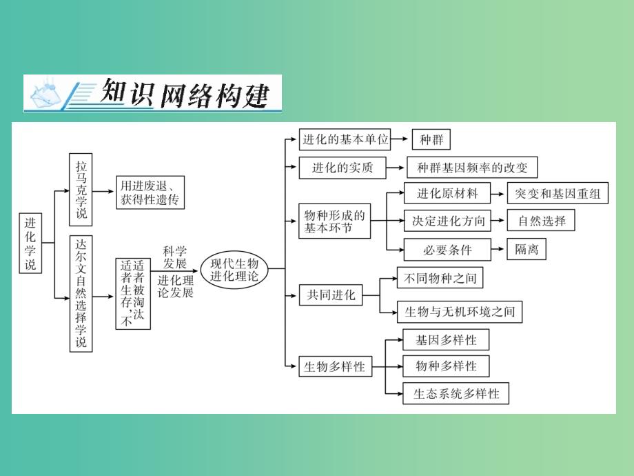 高考生物一轮总复习 第7章 现代生物进化理论章末知识提升课件（必修2）_第2页