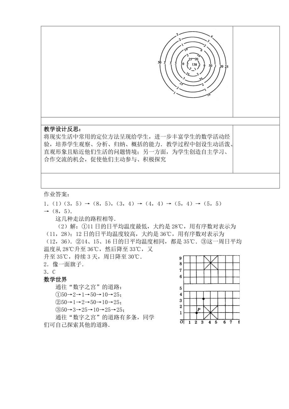 （教育精品）人教版2011 七年级下册第7章 7.1.1 有序数对教案_第5页