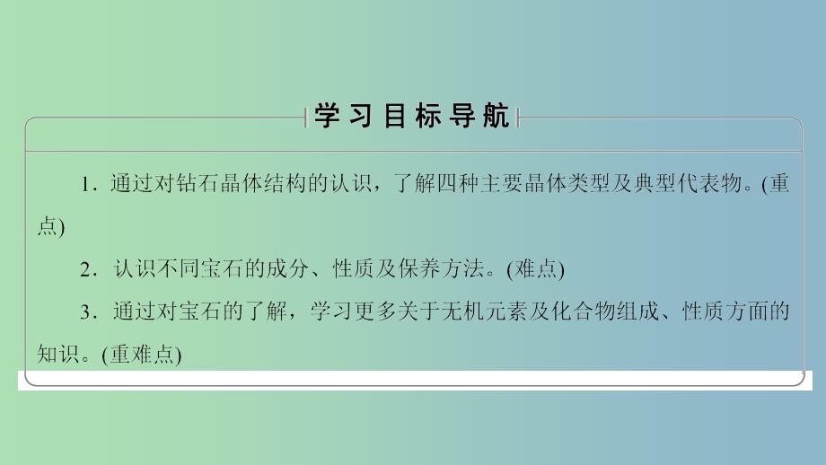 高中化学主题4认识生活中的材料课题2走进宝石世界课件2鲁科版_第2页