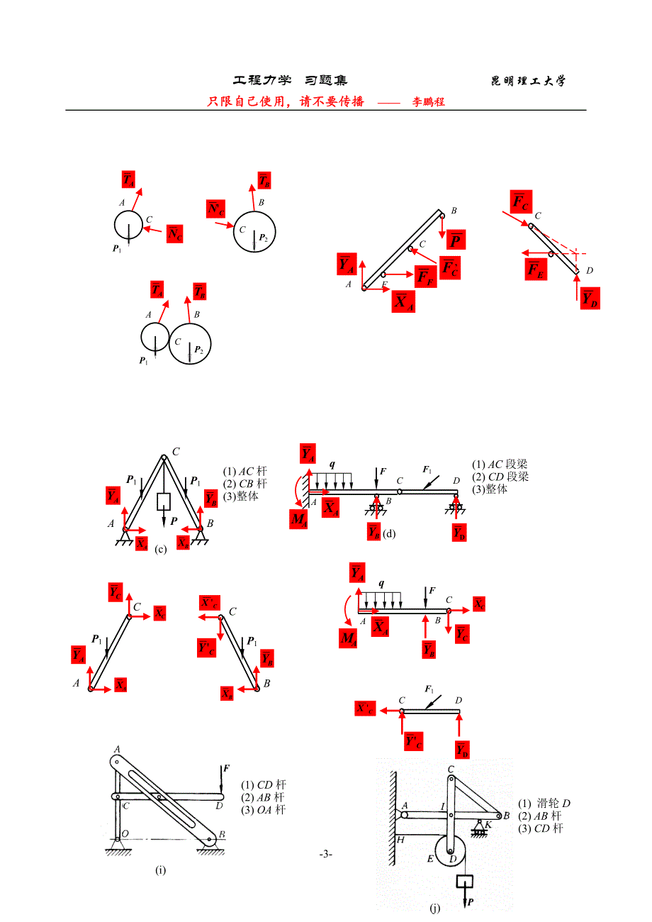昆明理工大学工程力学习题册答案资料_第3页
