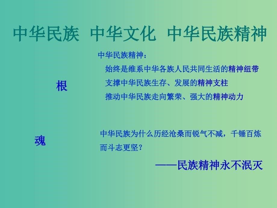 高中政治 3-7永恒的中华民族精神课件 新人教版必修3_第5页