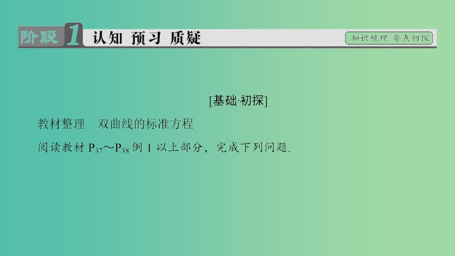 高中数学 第2章 圆锥曲线与方程 2.3.1 双曲线的标准方程课件 苏教版选修1-1_第3页