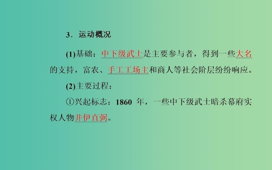 高中历史 第八单元 日本明治维新 第2课 倒幕运动和明治政府的成立课件 新人教版选修1_第5页