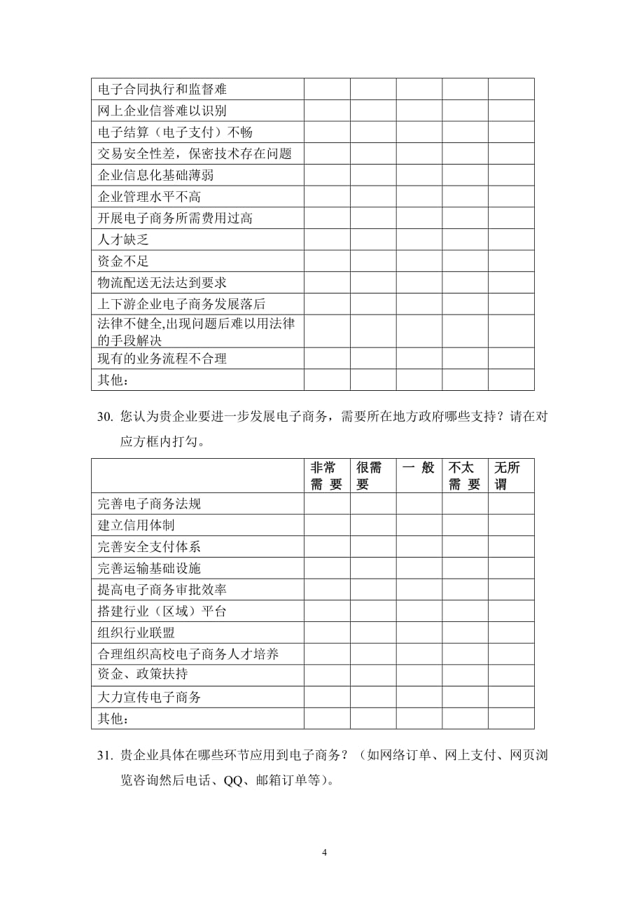 电子商务企业调查问卷资料_第4页