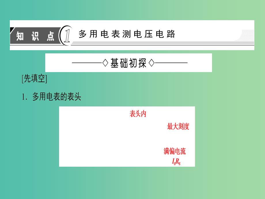 高中物理 第3章 从电表电路到集成电路 3.4 多用电表电路分析与设计课件 沪科版选修3-1_第3页