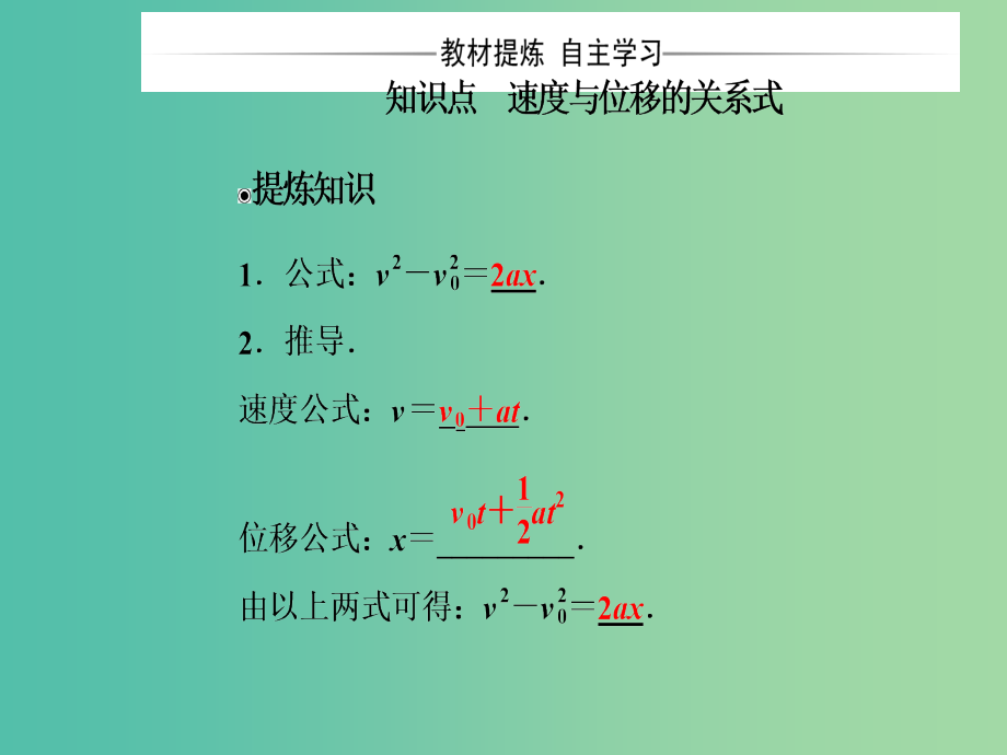 高中物理第二章匀变速直线运动的研究4匀变速直线运动的速度与位移的关系课件新人教版_第4页