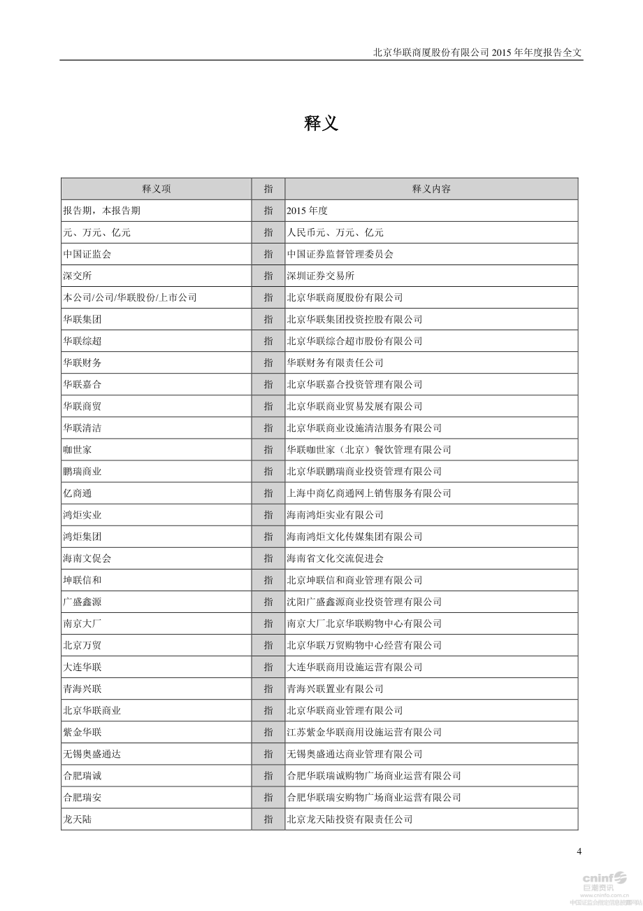 华联股份2015报_第4页