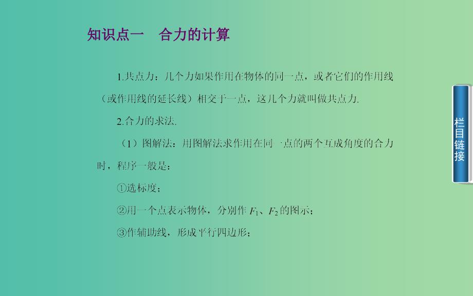 高中物理 第三章 第四节 力的合成与分解课件 粤教版必修1_第3页