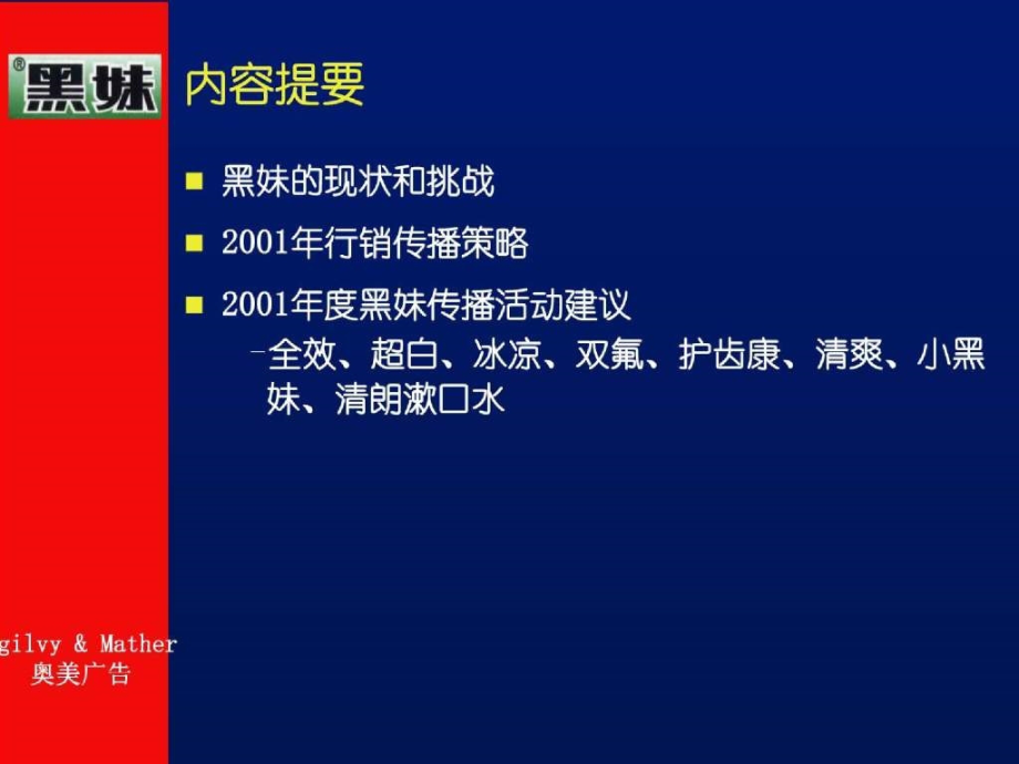 黑妹牙膏2001年年度广告计划提案（奥）_第2页