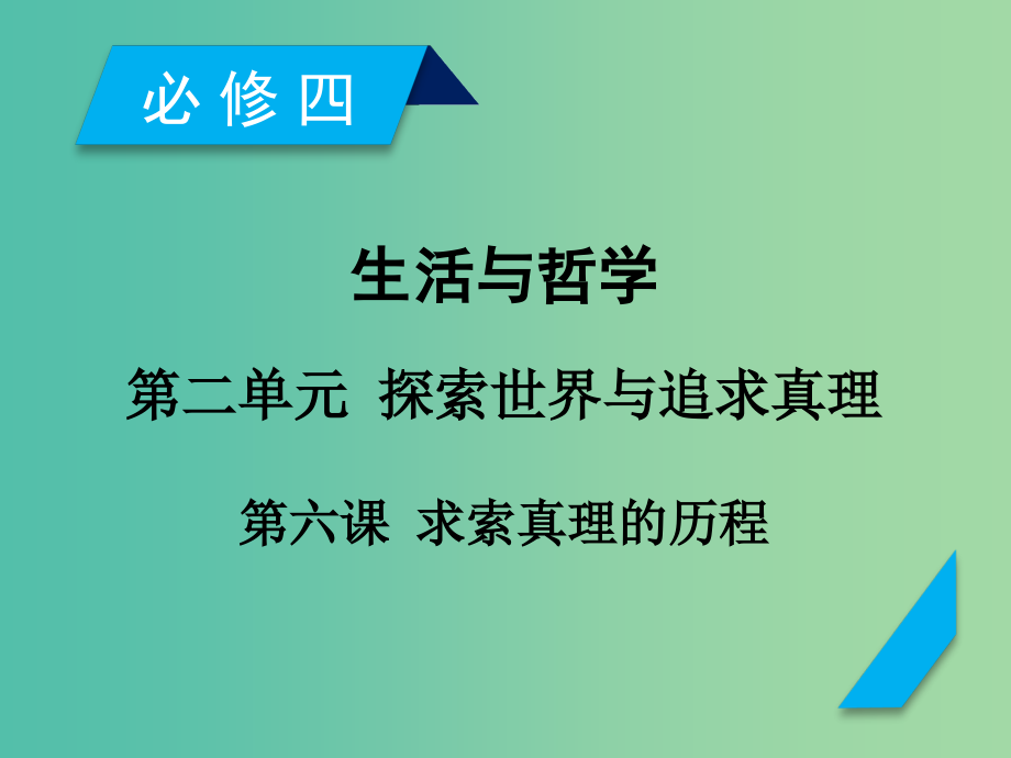 高考政治一轮复习第二单元探索世界与追求真理第6课求索真理的历程课件新人教版_第1页