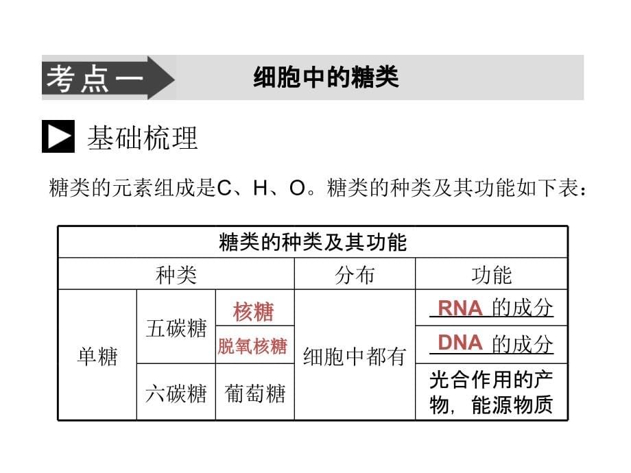 人教版教学课件2011届生物高考一轮复习课件：必修1-第2章-第4节-细胞中的糖类和脂质ppt.ppt_第5页