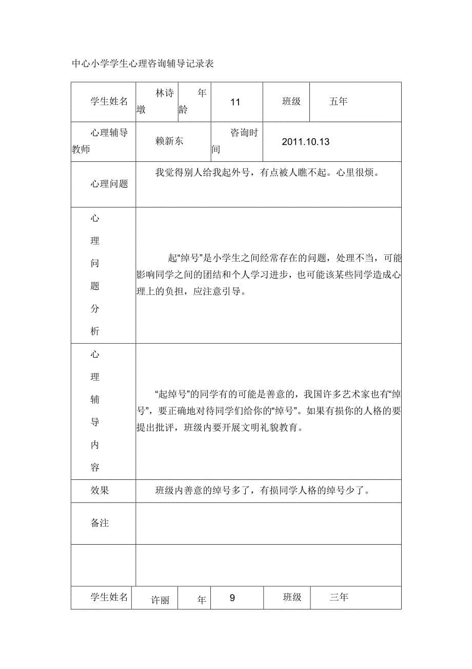 心理咨询室活动记录资料_第5页