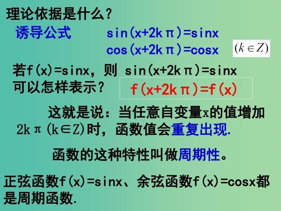 高中数学 1.4.2正弦函数、余弦函数的性质课件1 新人教a版必修4_第5页