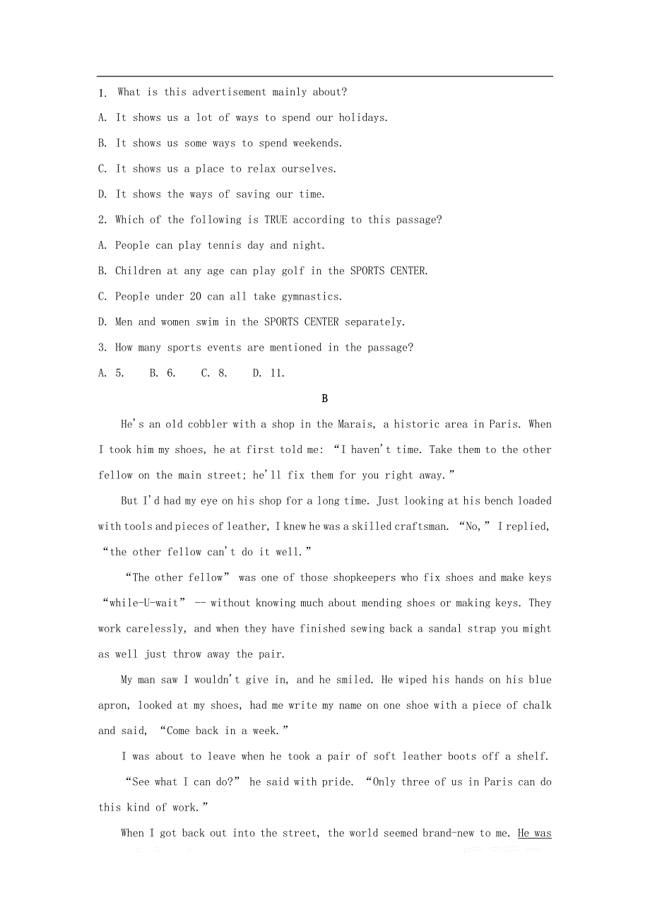 黑龙江省黑河市逊克县第一中学2018_2019学年高一英语下学期第一次月考试题_第2页