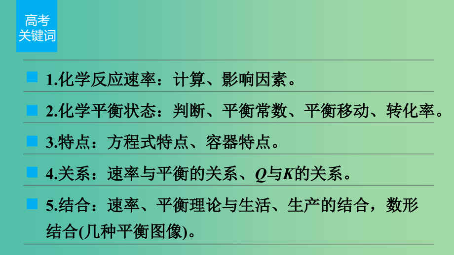 高考化学 考前三月冲刺 第一部分 专题3 8化学反应速率 化学平衡课件_第2页