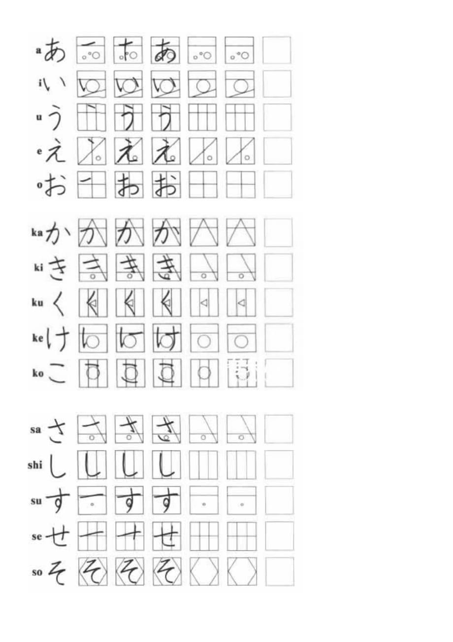 日语五十音图手写体A4竖排练习临摹字帖（平假名+片假名）_第1页