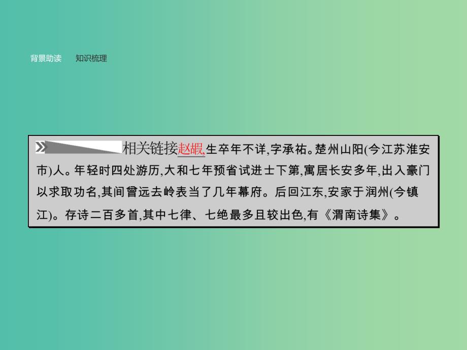 高中语文 6.2 长安晚秋 商山早行课件 苏教版选修《唐诗宋词选读》_第3页