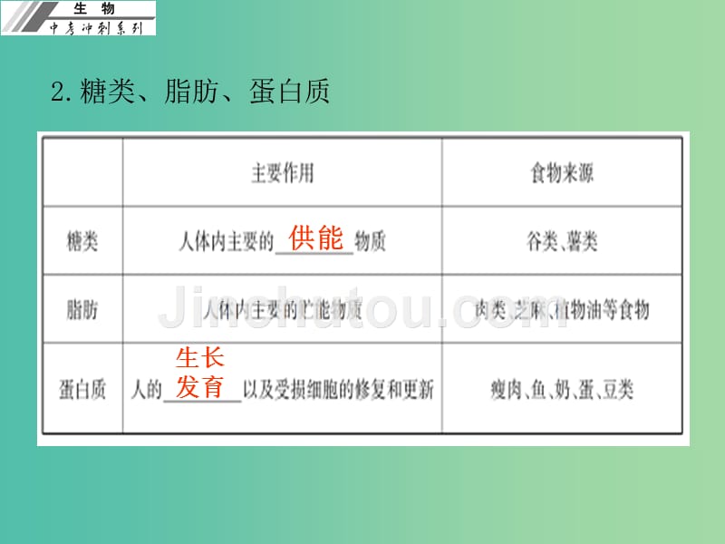 中考生物冲刺复习 基础梳理 第11章 人体的营养课件 新人教版_第4页