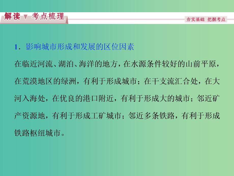 高考地理总复习 第二章 城市与环境 第一节 城市空间结构课件 湘教版必修2_第4页