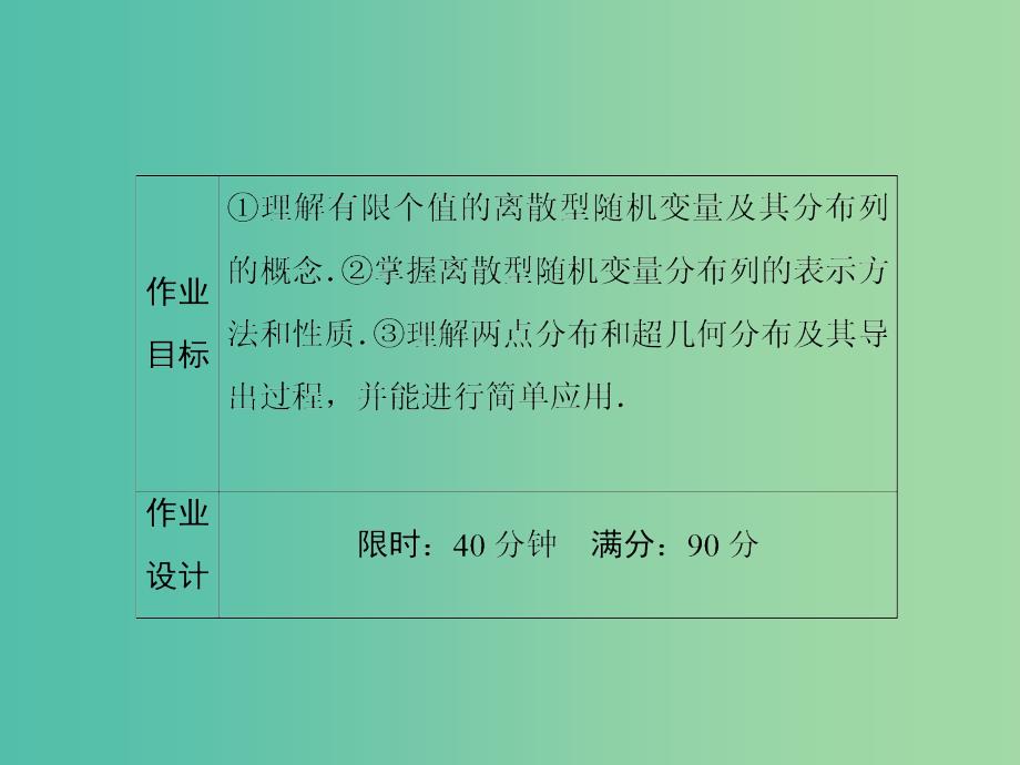 高中数学第二章随机变量及其分布2.1.2离散型随机变量的分布列习题课件新人教a版_第4页