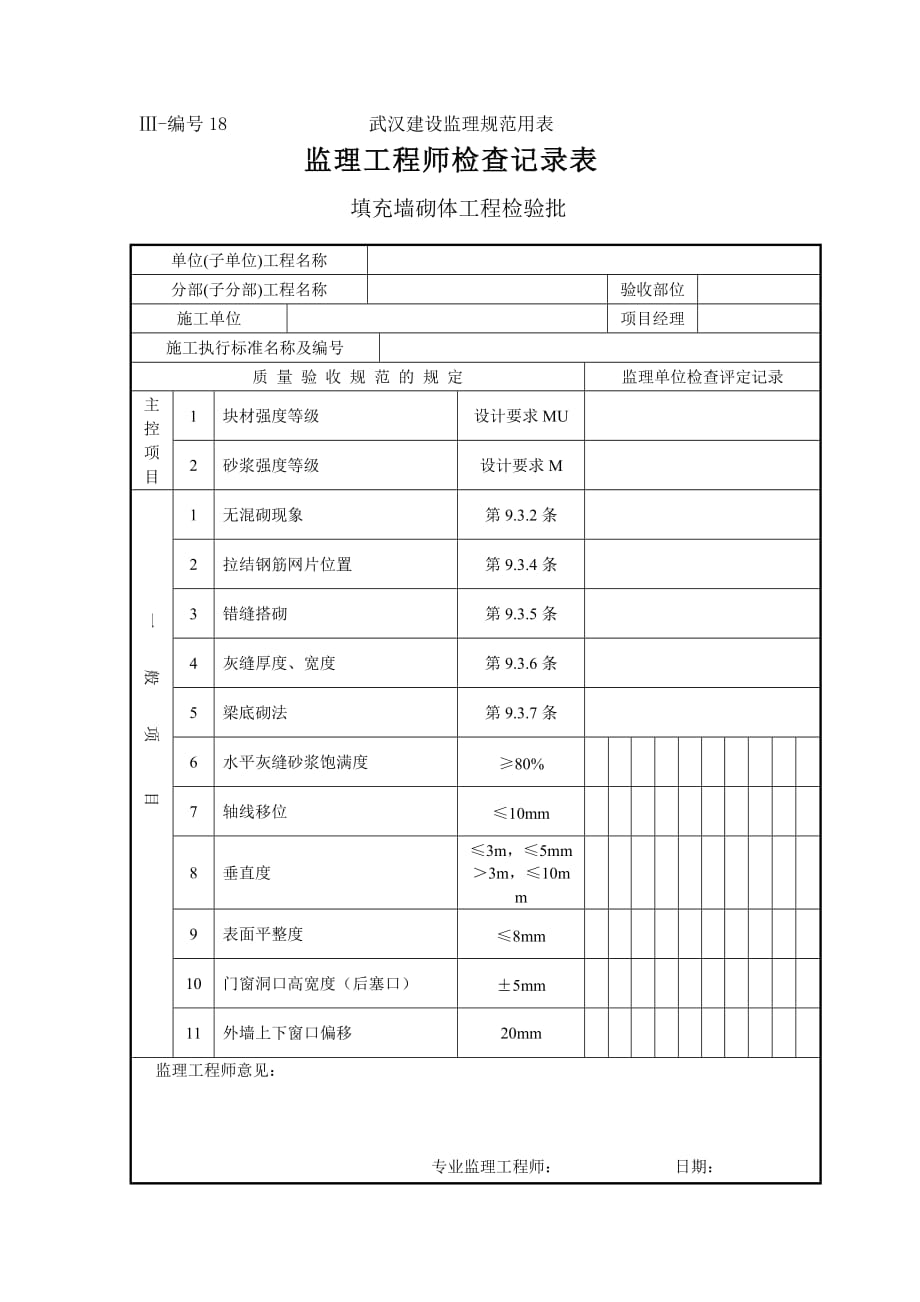 监理工程师检查记录表资料_第3页