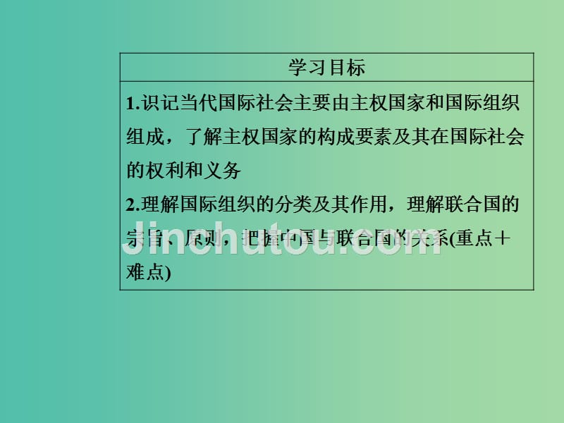 高中政治第4单元当代国际社会第八课第一框国际社会的主要成员：主权国家和国际组织课件新人教版_第4页