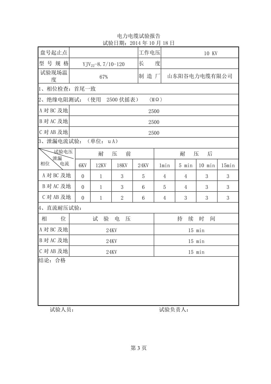 电力电缆试验报告资料_第4页