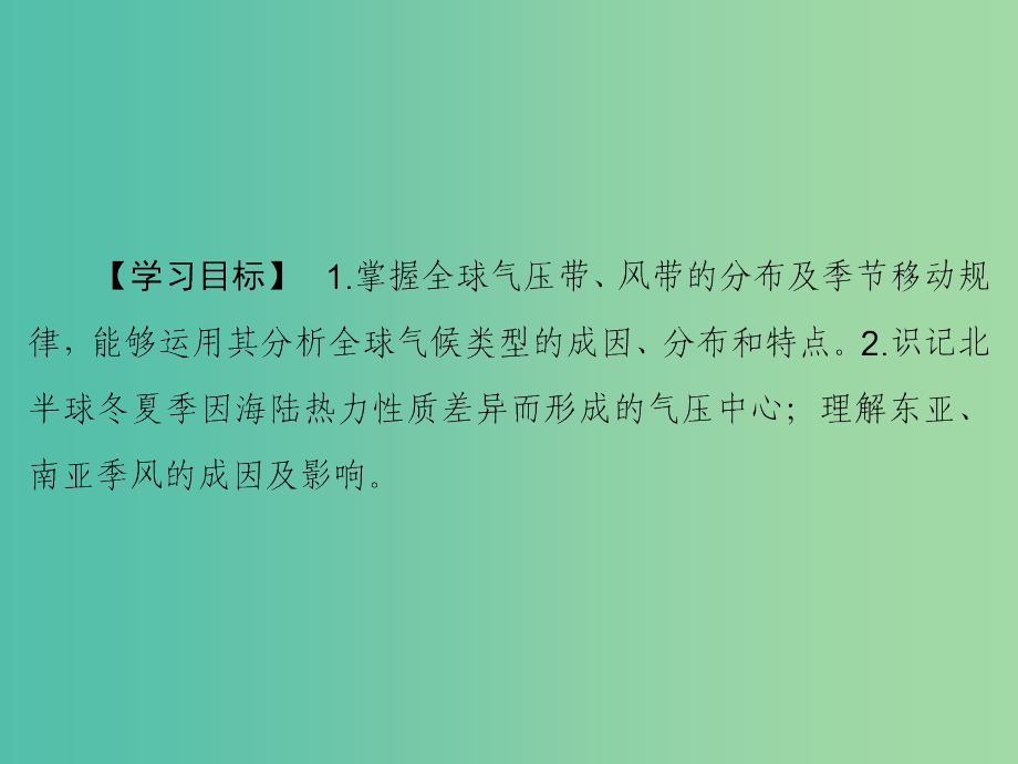 高考地理大一轮复习第1部分第三单元地球上的大气第2讲气压带和风带课件_第3页