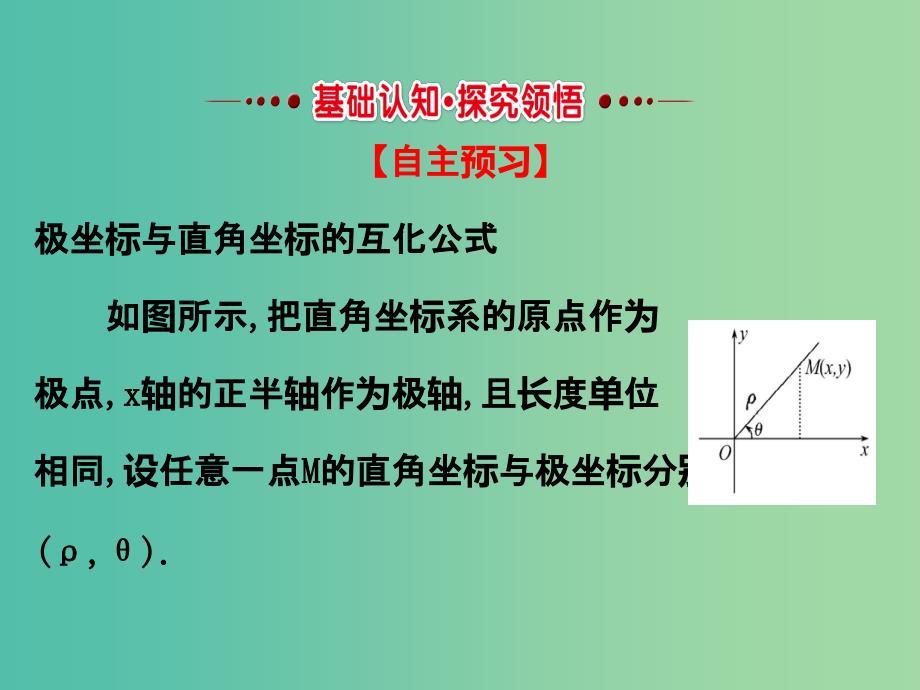 高中数学第一章坐标系1.2.2极坐标和直角坐标的互化课件新人教a版_第2页