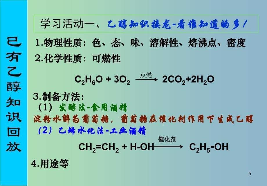 2019版高中化学 3.21乙醇课件 苏教版必修2_第5页