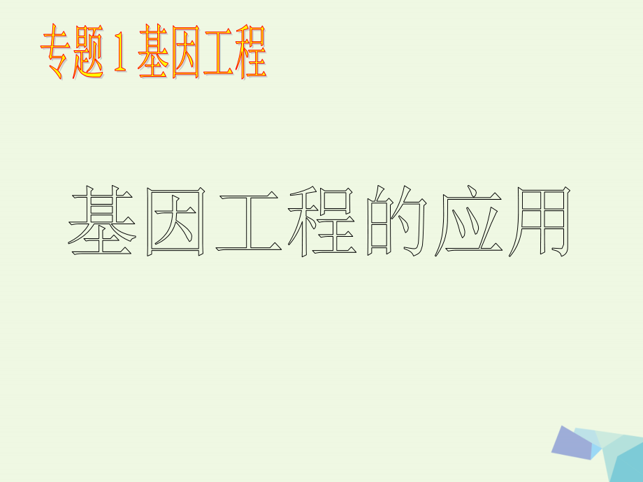 福建省福清市高中生物基因工程1.3基因工程的应用课件.ppt_第1页