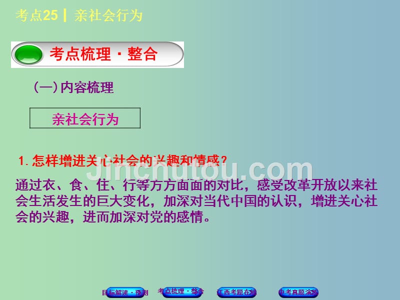 中考政治复习方案第三单元国情与责任考点25亲社会行为教材梳理课件_第3页